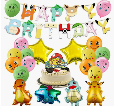 Set decoración cumpleaños Pokémon